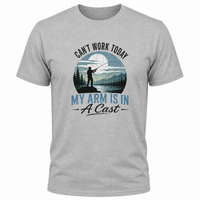 Load image into Gallery viewer, Funny Fishing Graphic Men's T-Shirt - 'Can't Work Today, My Arm Is In A Cast' Casual Tee