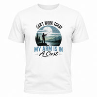 Load image into Gallery viewer, Funny Fishing Graphic Men's T-Shirt - 'Can't Work Today, My Arm Is In A Cast' Casual Tee