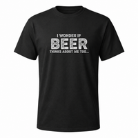 Load image into Gallery viewer, Funny Men's Beer T-Shirt - "I Wonder If Beer Thinks About Me Too"