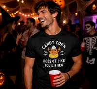 Load image into Gallery viewer, "Candy Corn Doesn't Like You Either" Funny Halloween T-Shirt