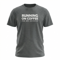Load image into Gallery viewer, Funny Coffee T-Shirt - 'Running on Coffee and Bad Decisions' - Perfect Gift for Coffee Lovers