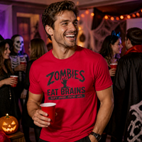 Load image into Gallery viewer, "Zombies Eat Brains" Funny Men's Halloween T-Shirt